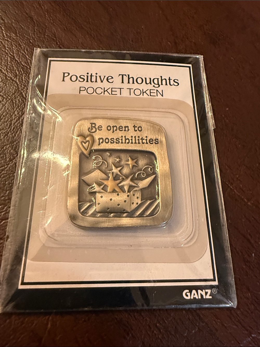 GANZ Positive Thoughts Pocket Token - Gold and Silver Tone